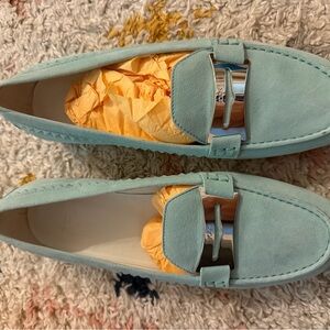 Light blue  Suede Loafers